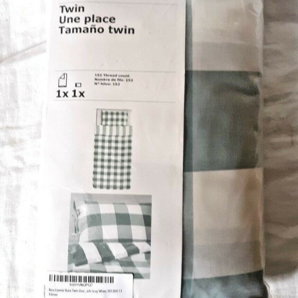 Ikea Bedding Greenwhite Gingham Emmie Ruta Twin Duvet Set Poshmark